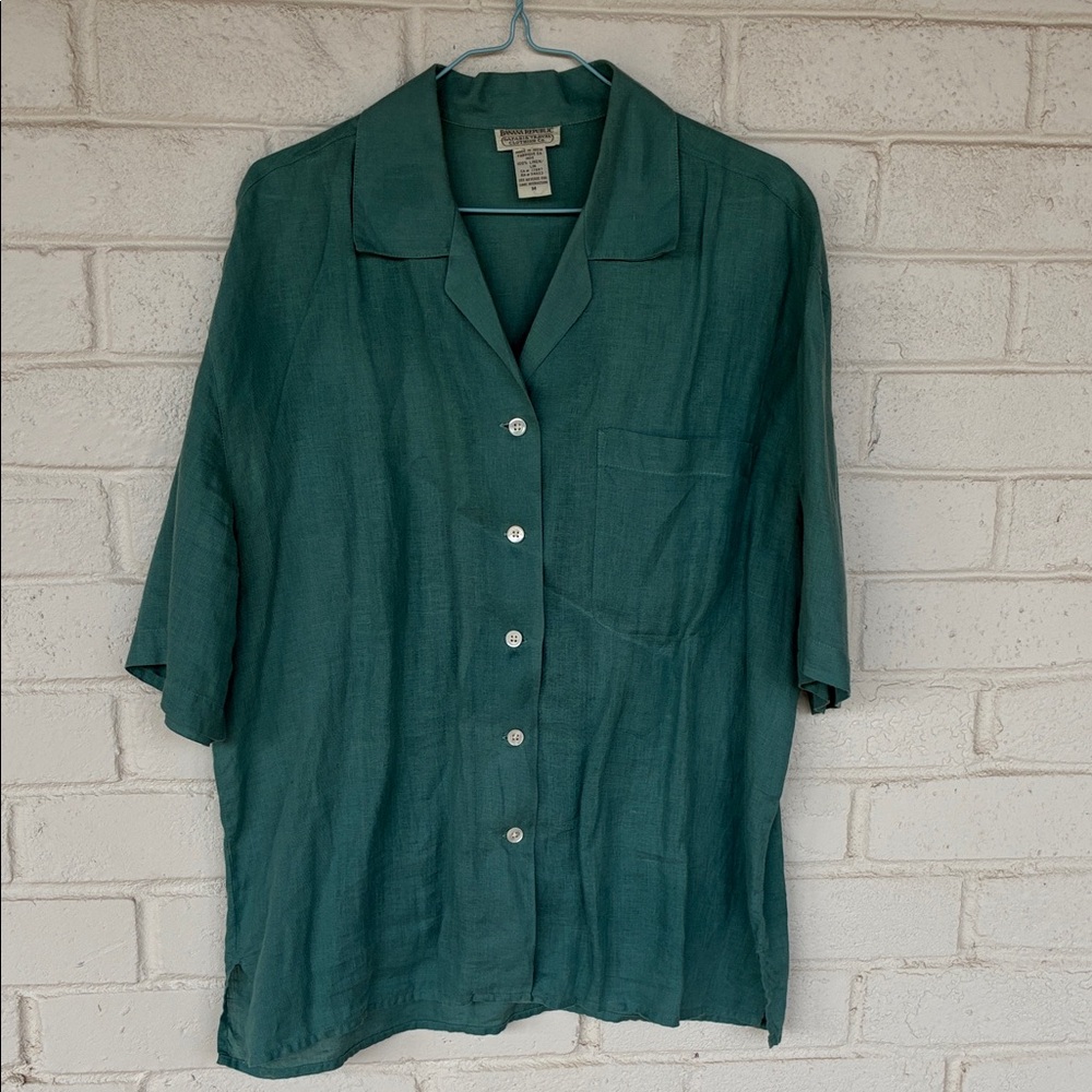 Vintage Banana Republic Sea Foam Linen Shirt M
